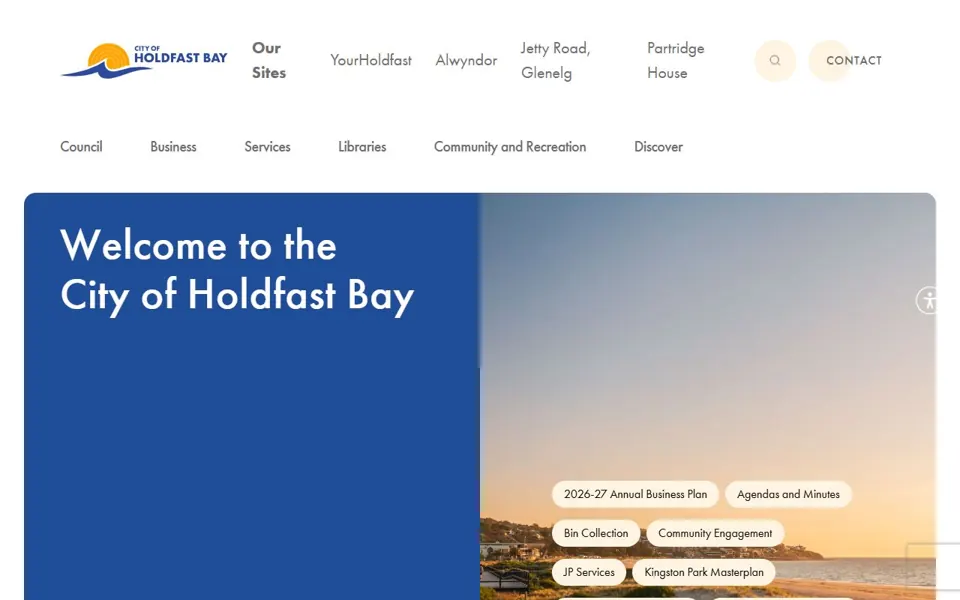 City of Holdfast Bay website screenshot