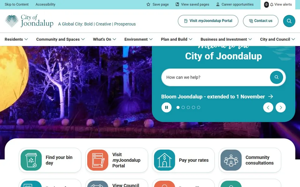 City of Joondalup website screenshot