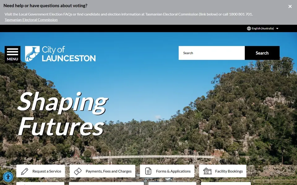 City of Launceston website screenshot