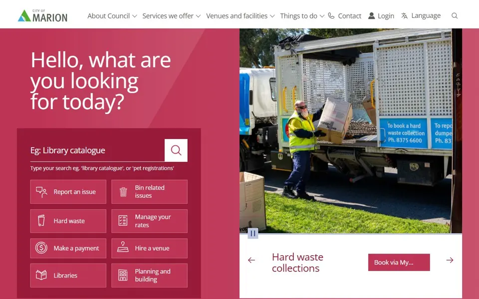 City of Marion website screenshot