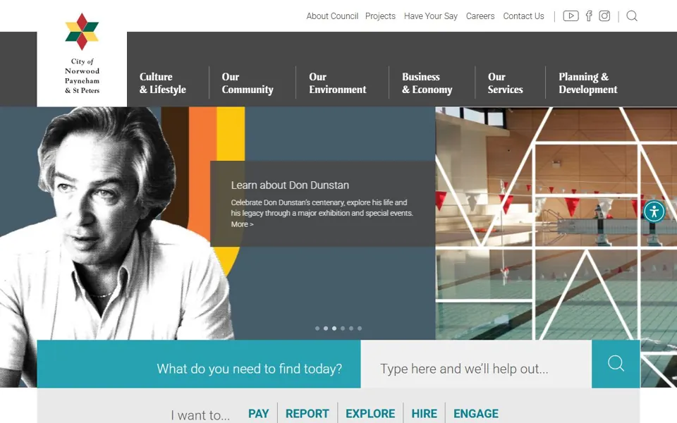 City of Norwood Payneham & St Peters website screenshot