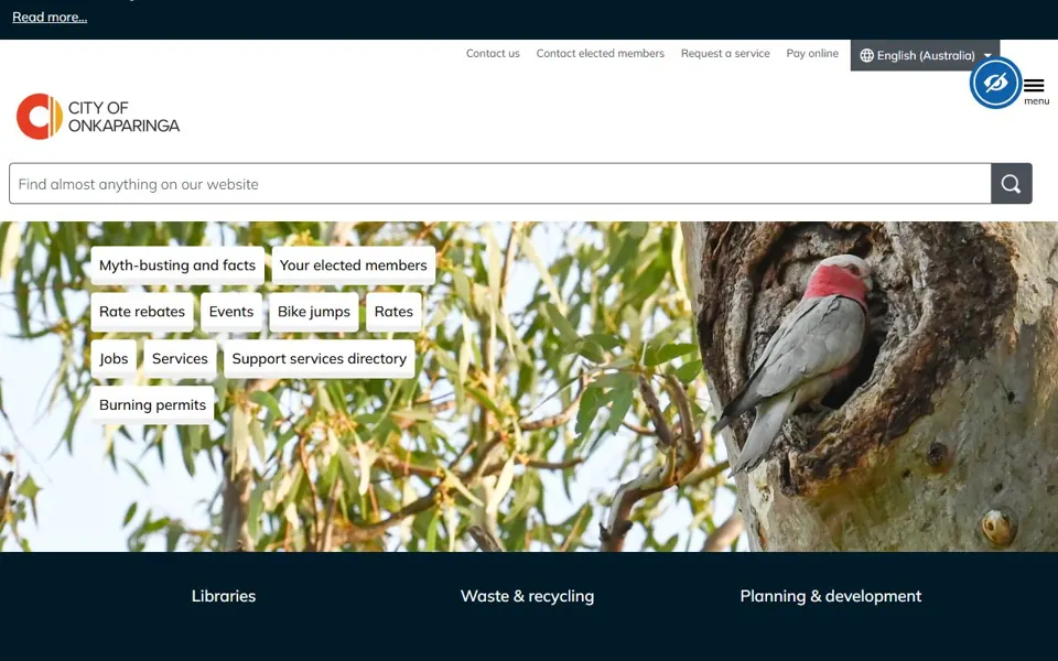 City of Onkaparinga website screenshot