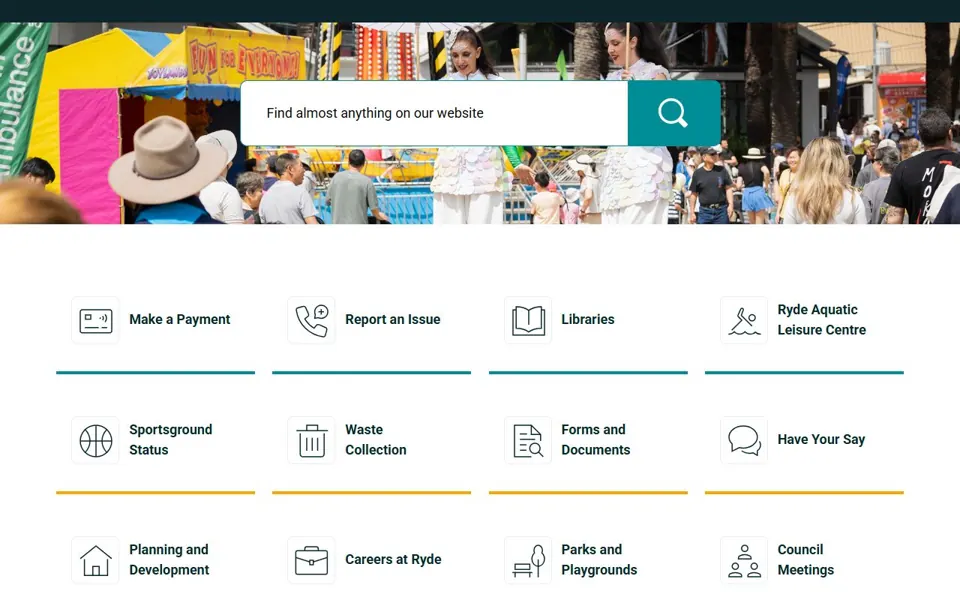 City of Ryde website screenshot