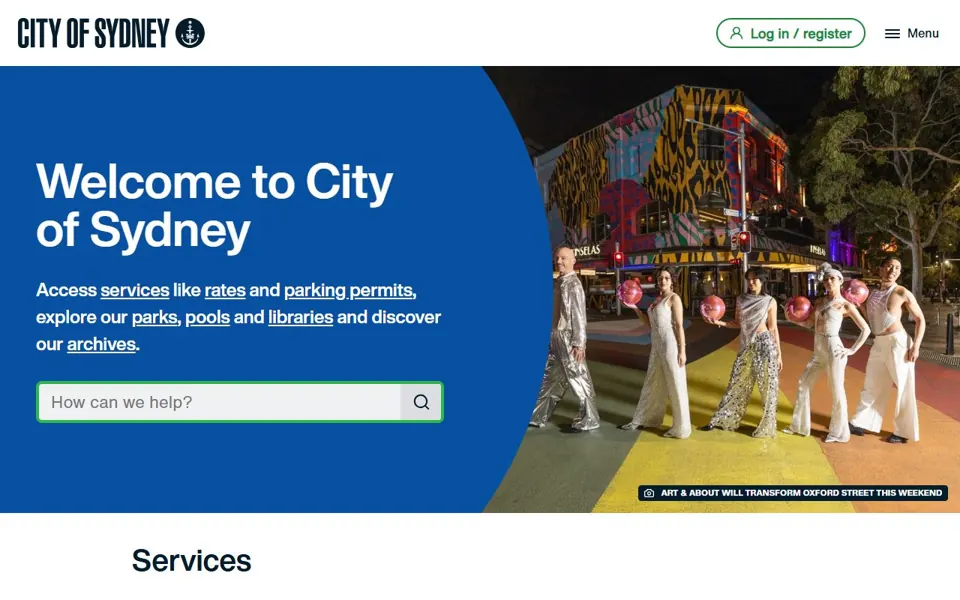 City of Sydney website screenshot