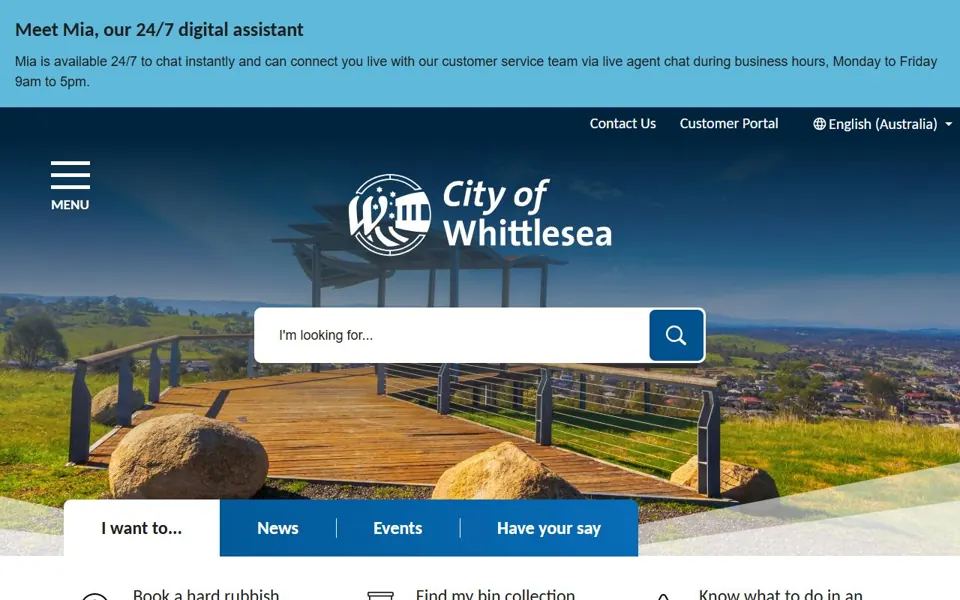 City of Whittlesea website screenshot