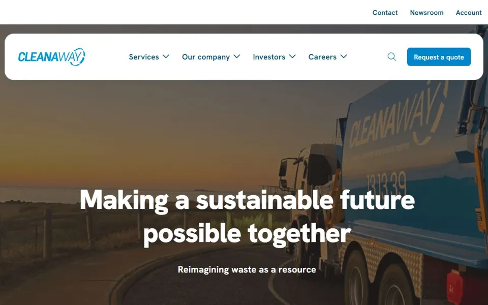 Cleanaway website screenshot