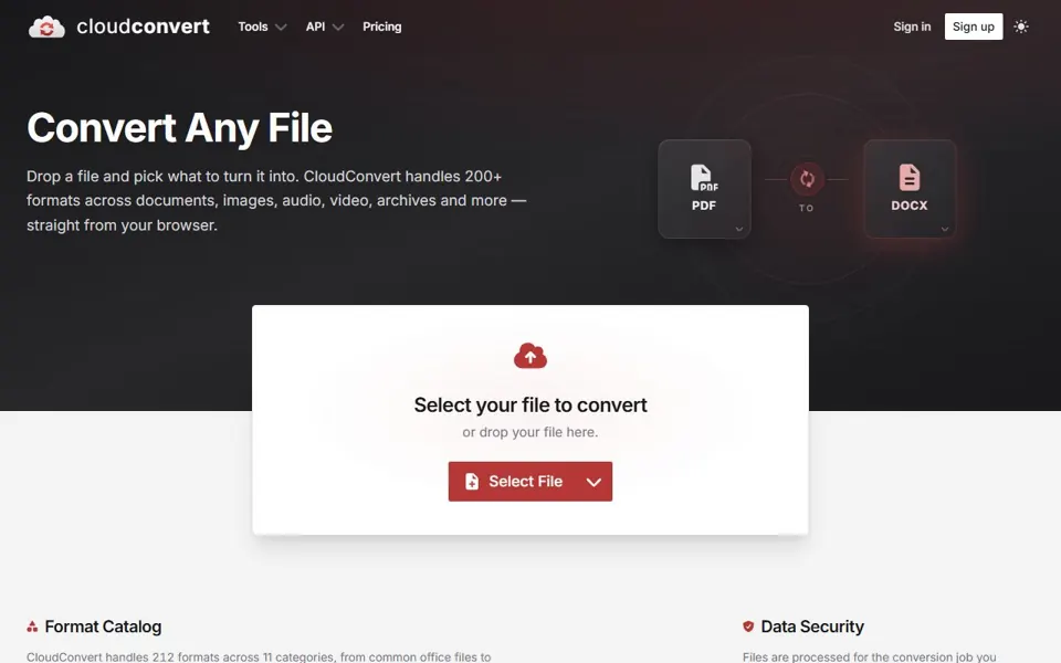 CloudConvert website screenshot