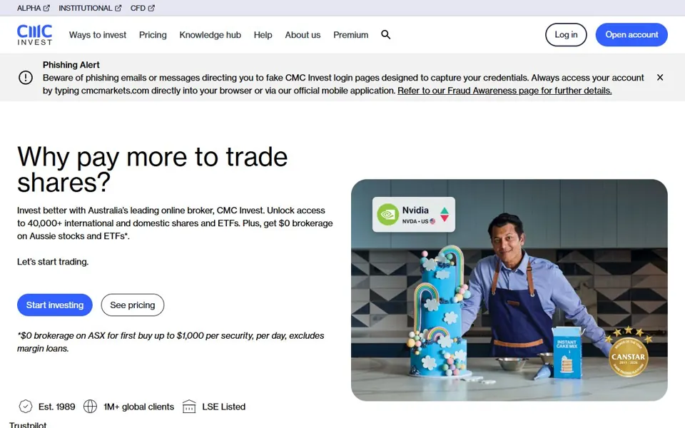 CMC Invest website screenshot