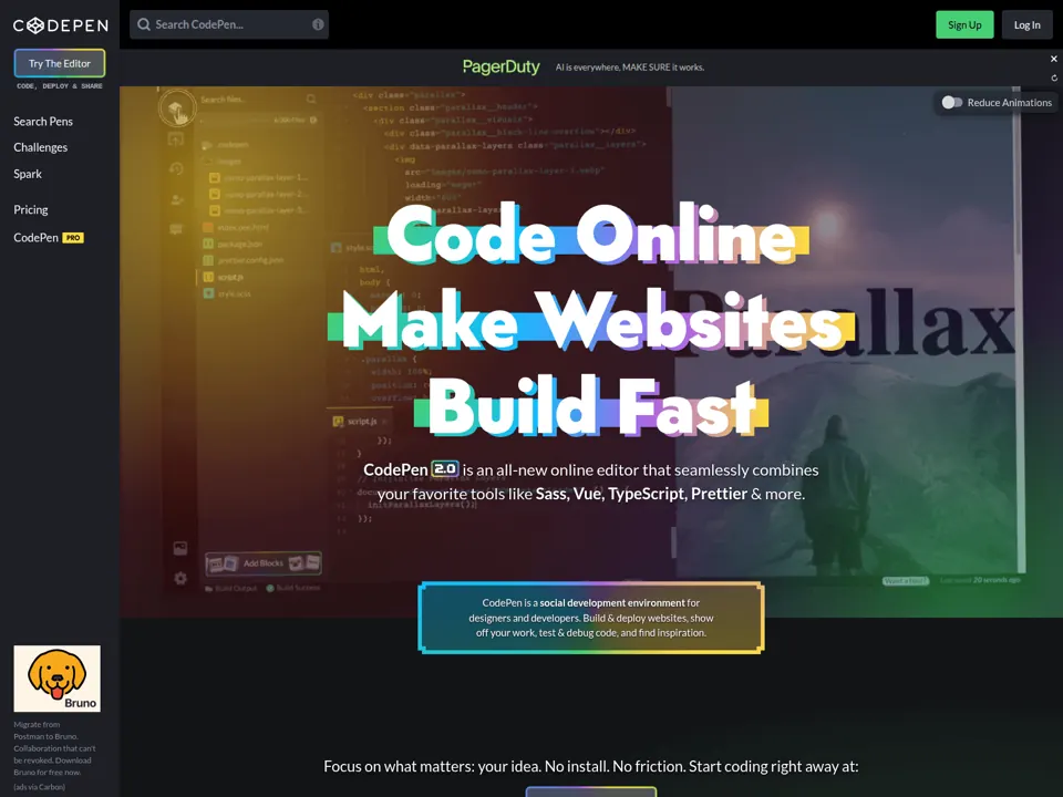 CodePen website screenshot