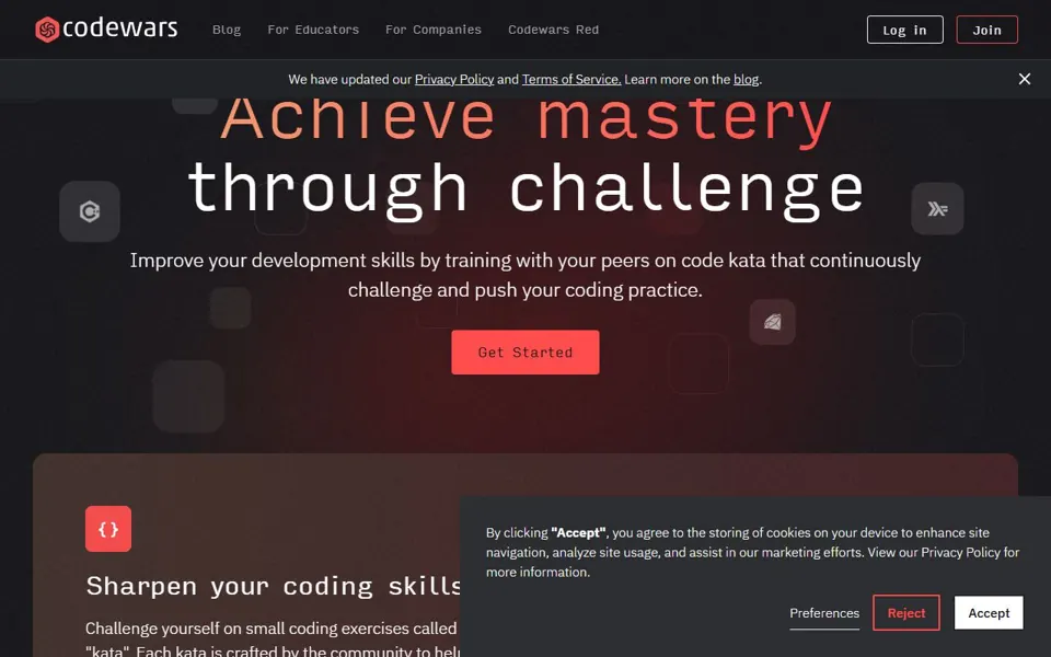 Codewars · Website screenshot