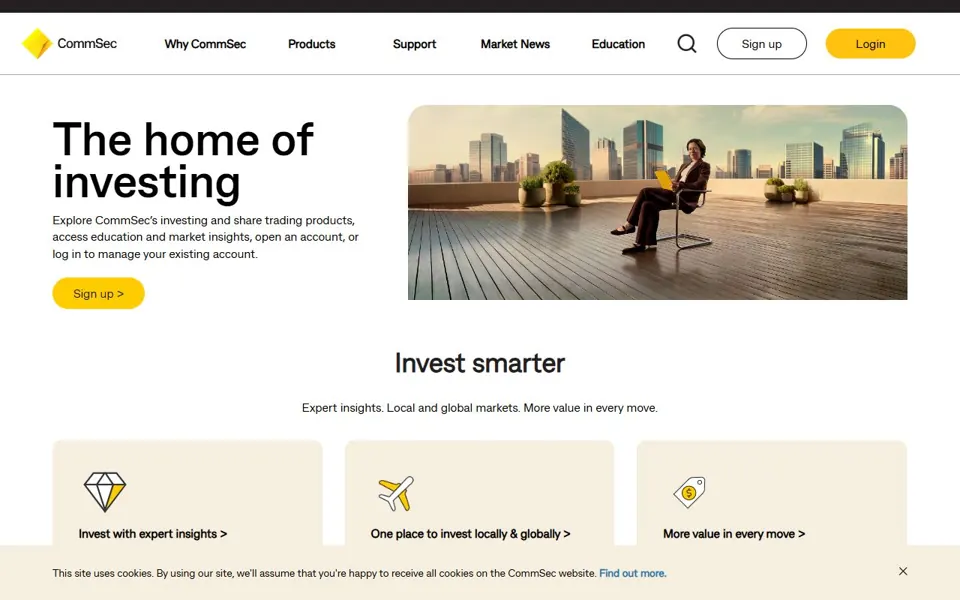 CommSec website screenshot