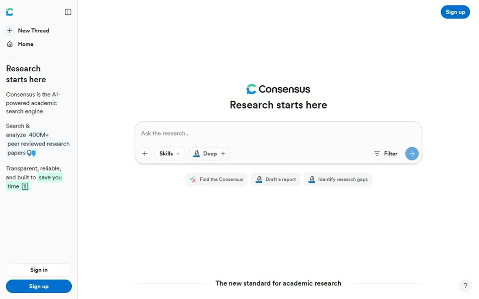 Consensus website screenshot