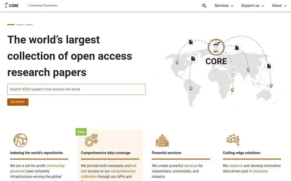 CORE website screenshot
