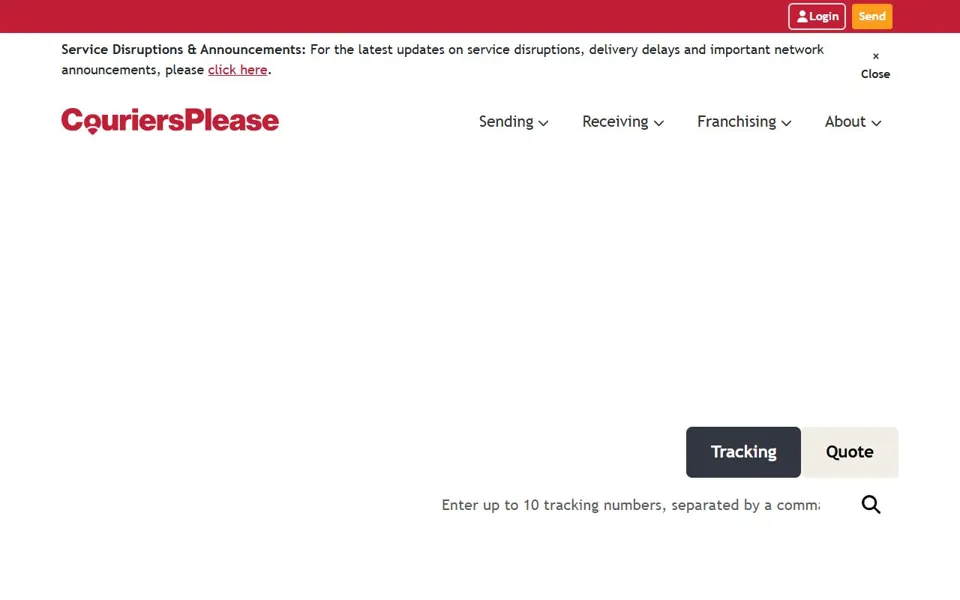 CouriersPlease website screenshot