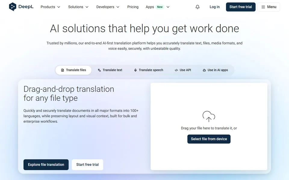 DeepL website screenshot