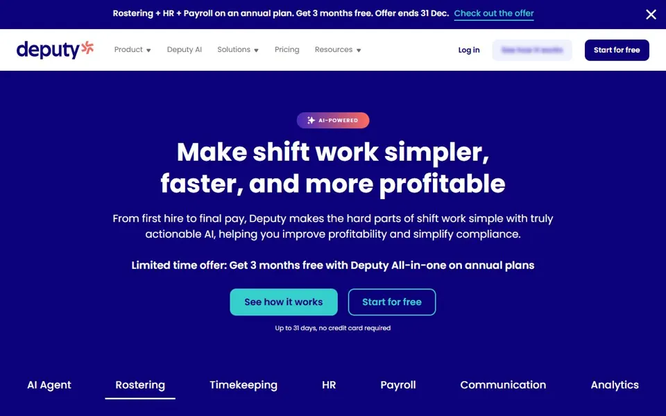 Deputy website screenshot