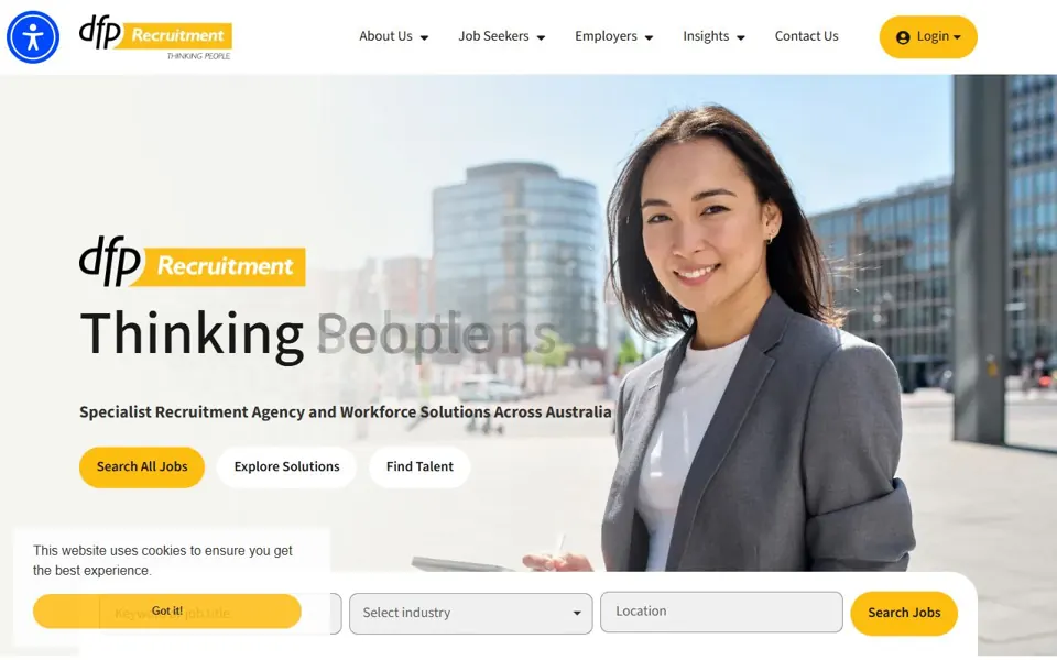 DFP Recruitment website screenshot