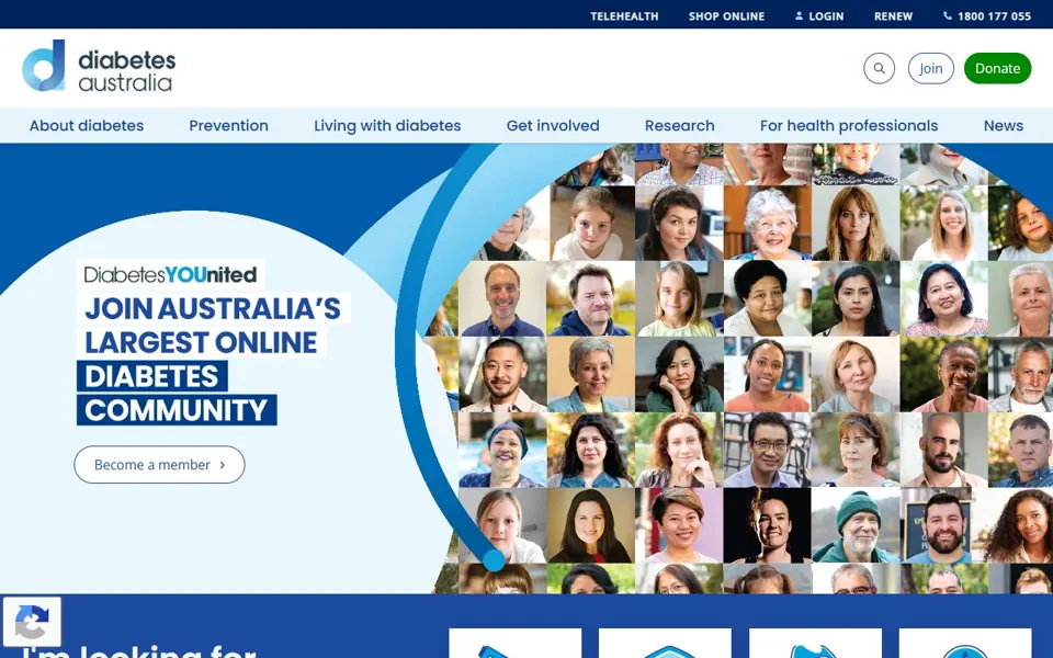 Diabetes Australia website screenshot
