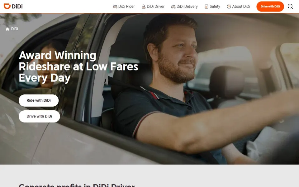 DiDi Australia website screenshot