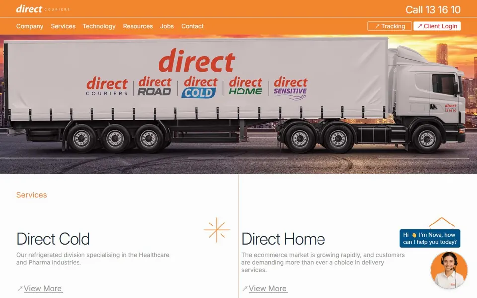 Direct Couriers website screenshot