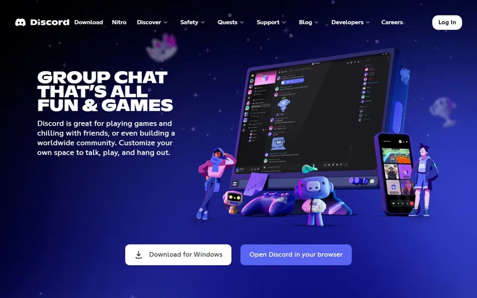 Discord website screenshot