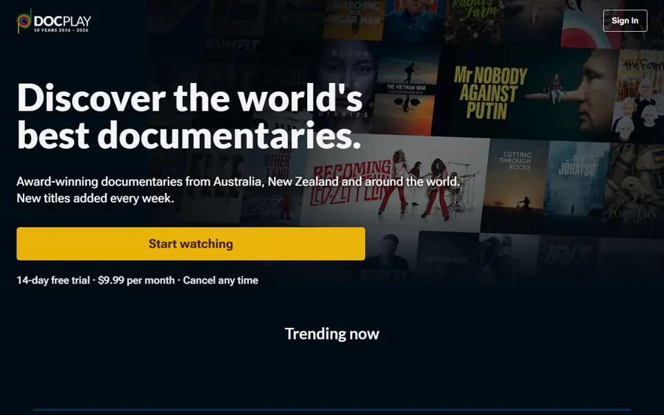 DocPlay website screenshot