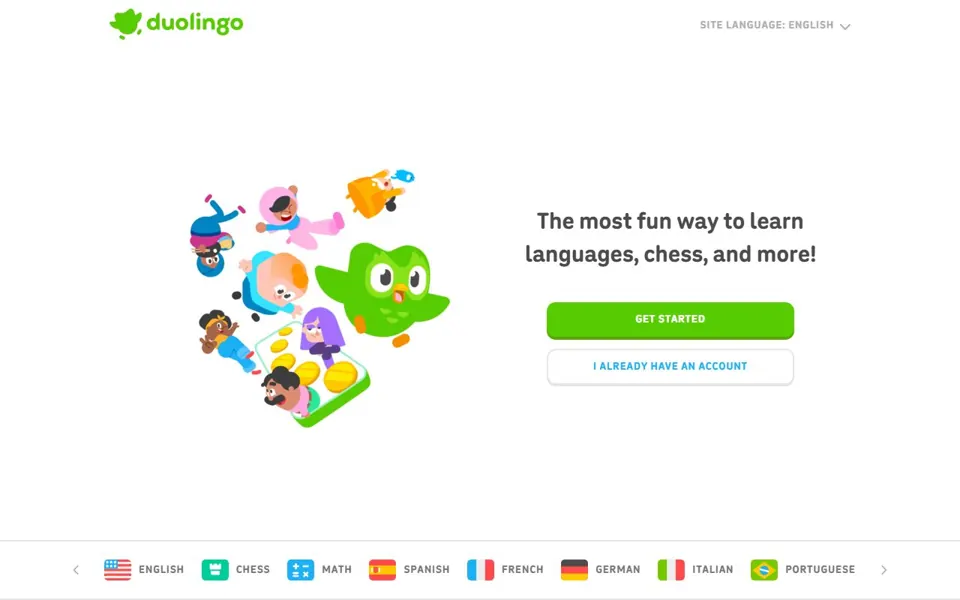 Duolingo website screenshot