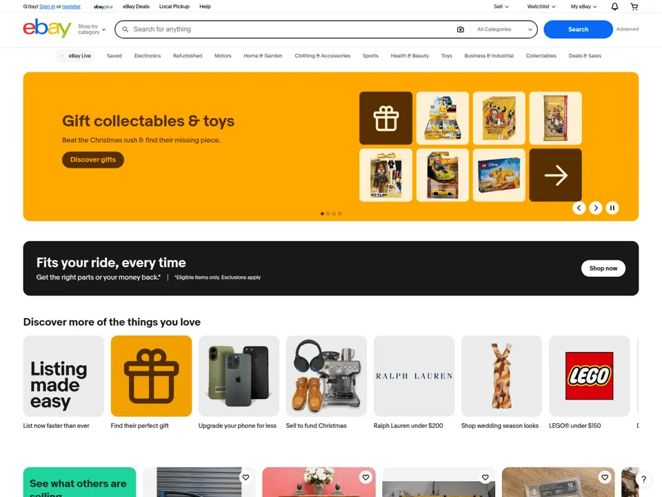 eBay Australia website screenshot