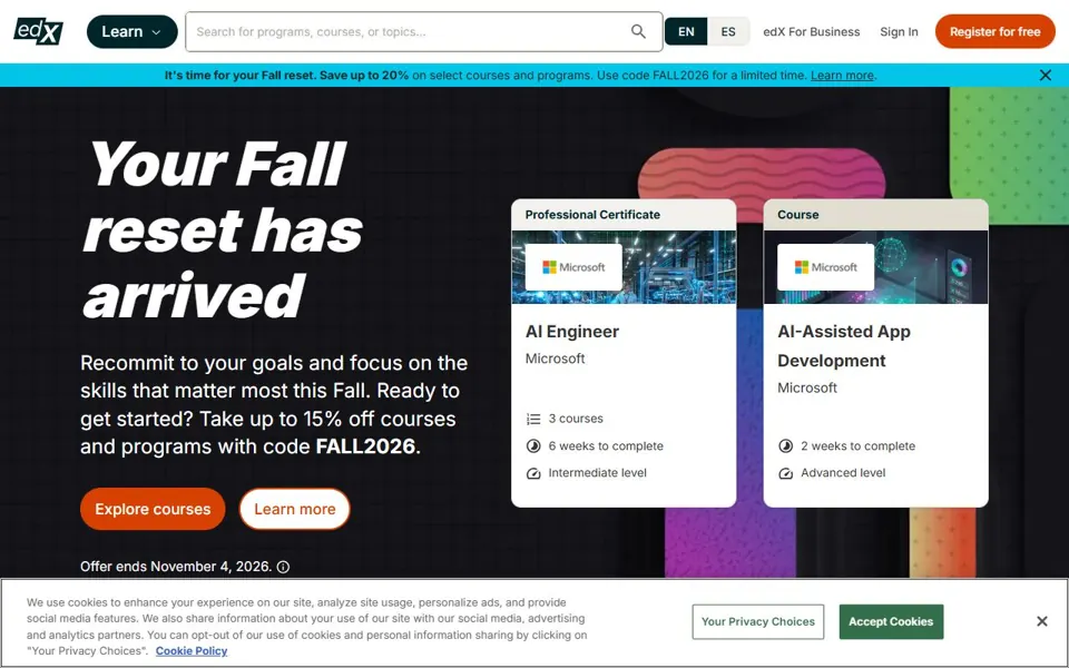 edX website screenshot