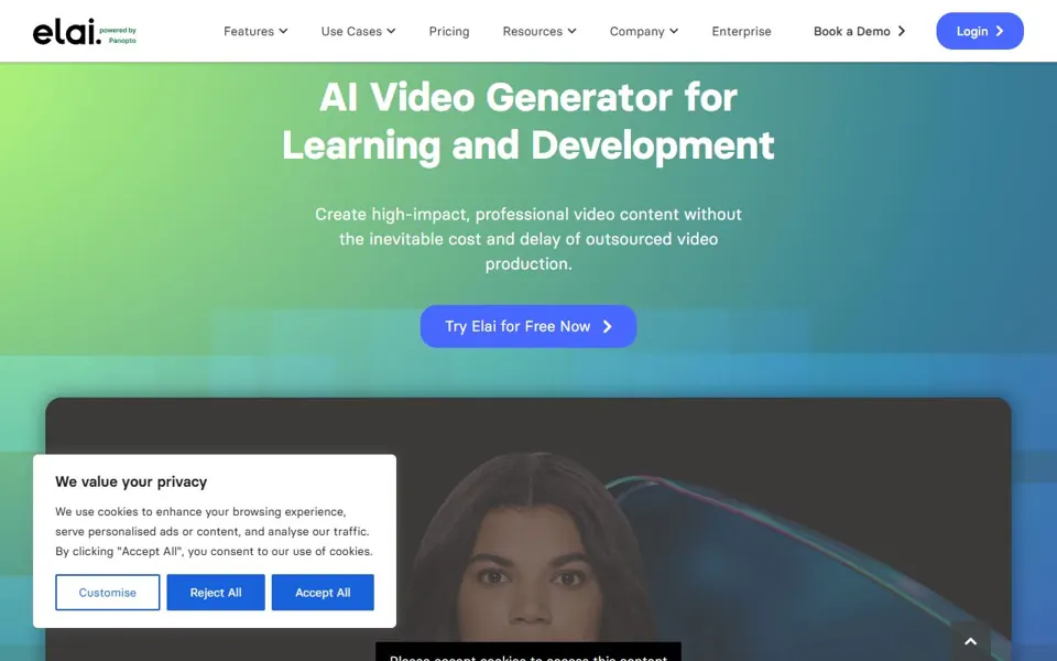Elai website screenshot