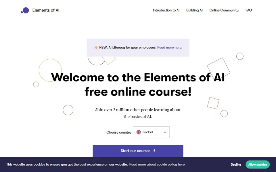 Elements of AI · Website screenshot