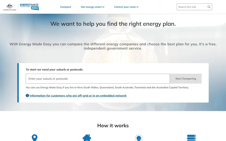Energy Made Easy website screenshot