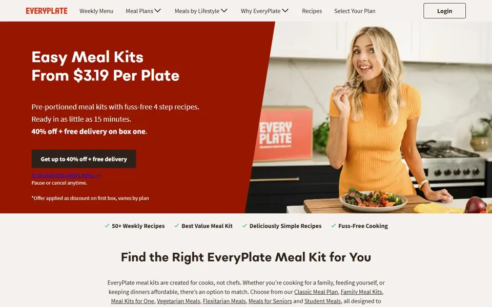 EveryPlate website screenshot