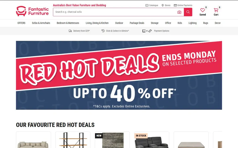 Fantastic Furniture website screenshot
