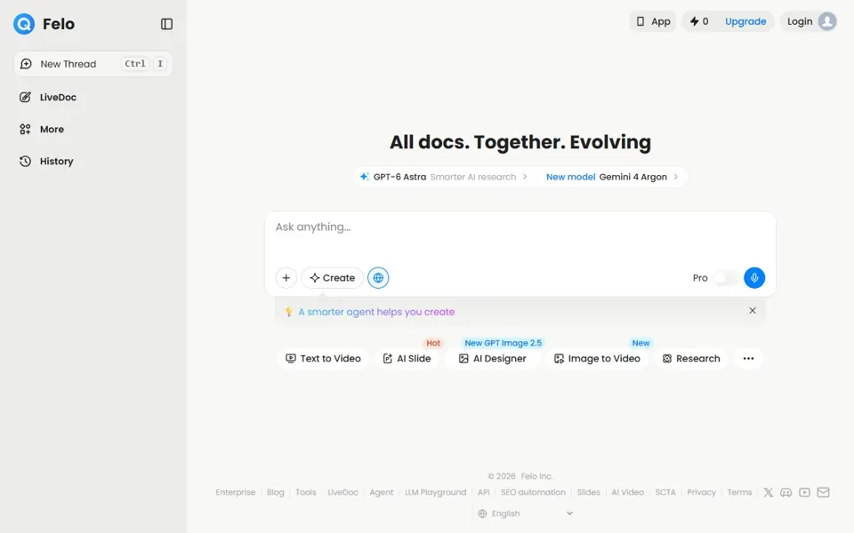 Felo website screenshot