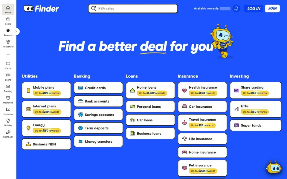 Finder website screenshot