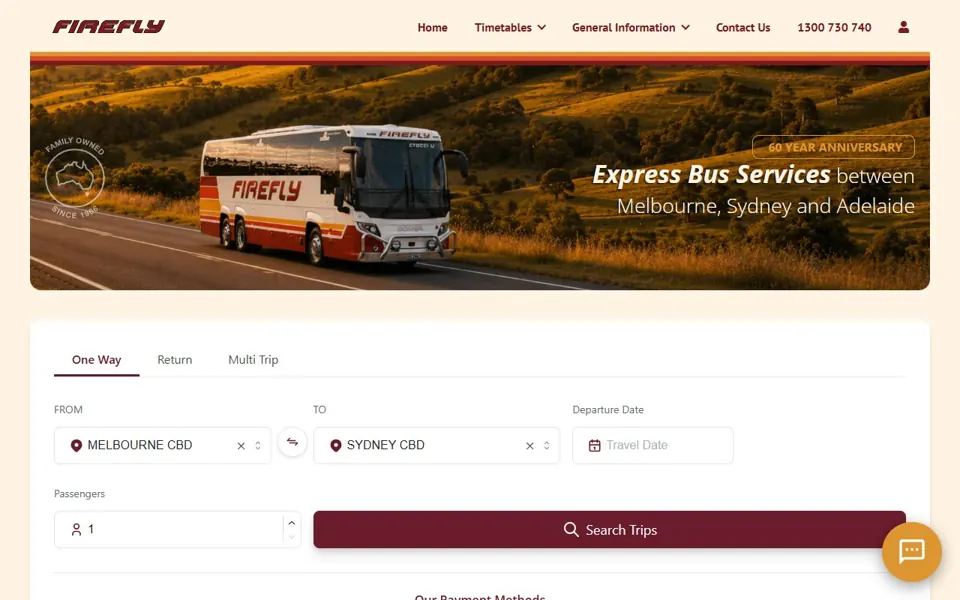 Firefly Express website screenshot