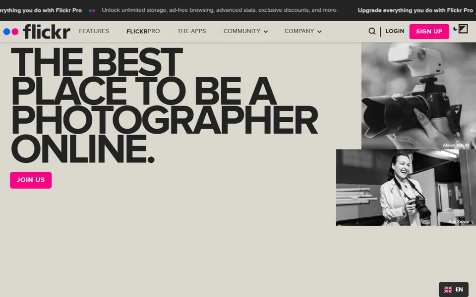 Flickr website screenshot