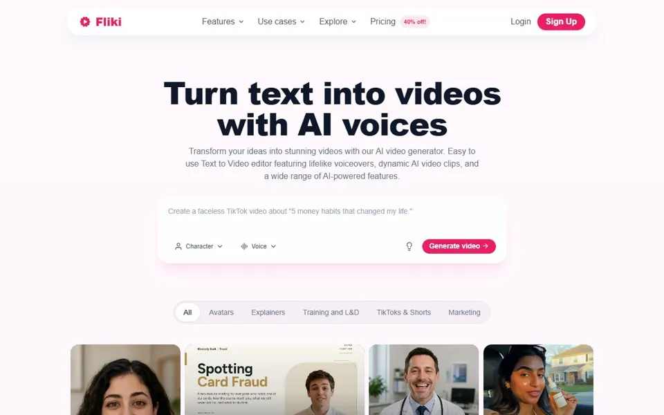 Fliki website screenshot