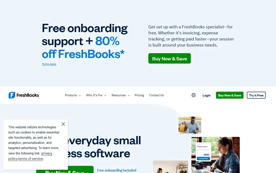 FreshBooks website screenshot