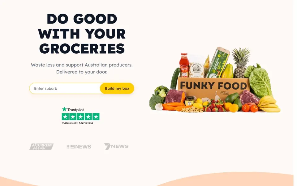 Funky Food website screenshot
