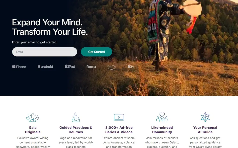 Gaia website screenshot