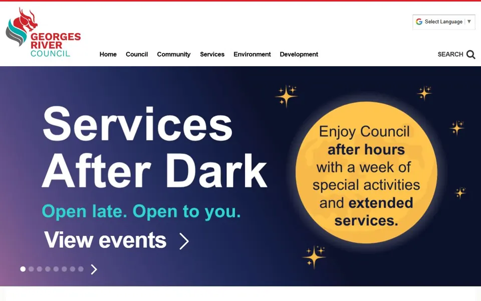 Georges River Council website screenshot