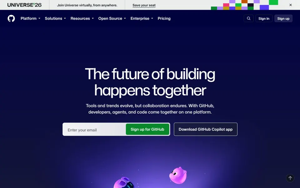 GitHub website screenshot