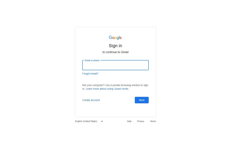 Gmail website screenshot