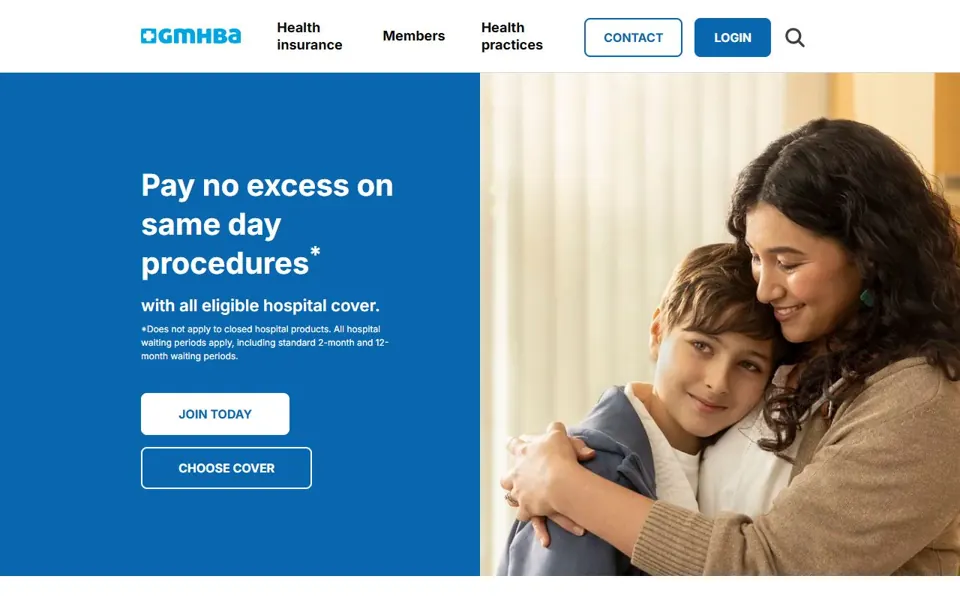 GMHBA website screenshot