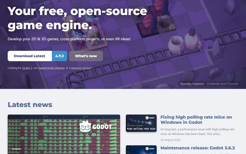 Godot website screenshot