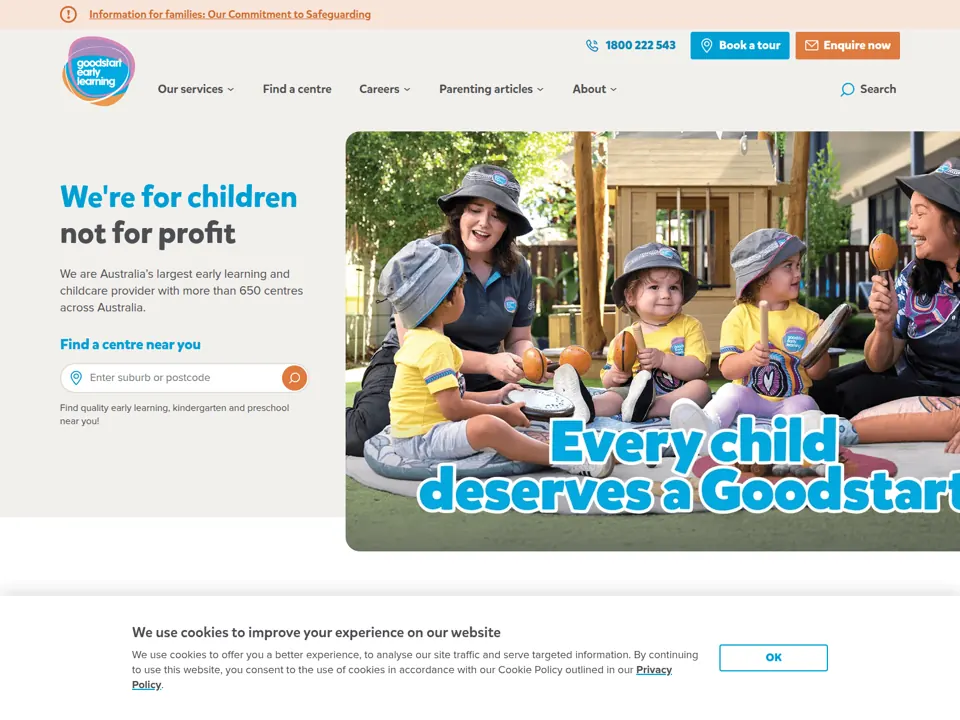 Goodstart Early Learning website screenshot