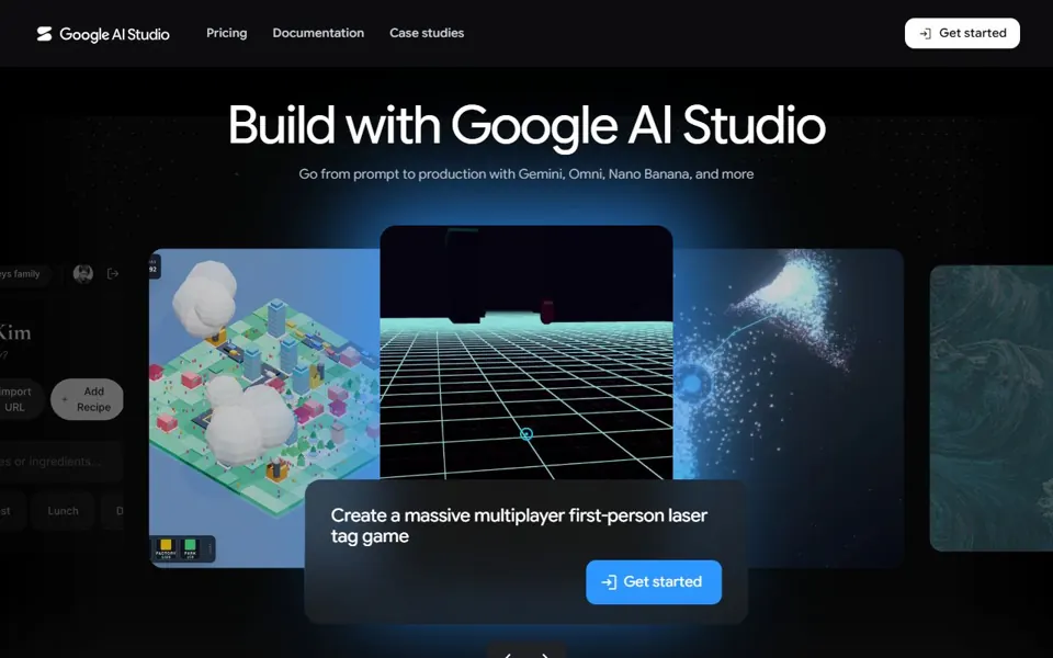 Google AI Studio website screenshot