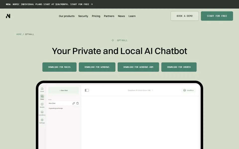 GPT4All website screenshot